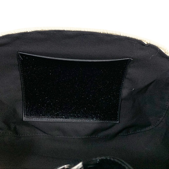 Lux De Ville Purse Romeo Handbag Tote Natural Straw and Sparkle Jet Black - Picture 5 of 5